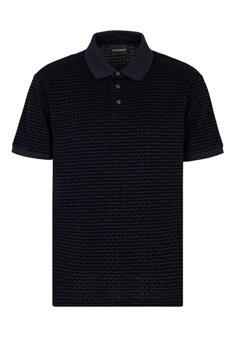 POLO IN JERSEY MISTO LYOCELL CON LETTERING FLOCK ALL OVER ASV EMPORIO ARMANI | Polo | EM001283 AF10017FB229
